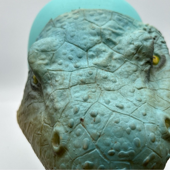 Vtg Green T-Rex Jurassic Dinosaur Halloween Mask Prehistoric Costume Cosplay - Picture 8 of 10